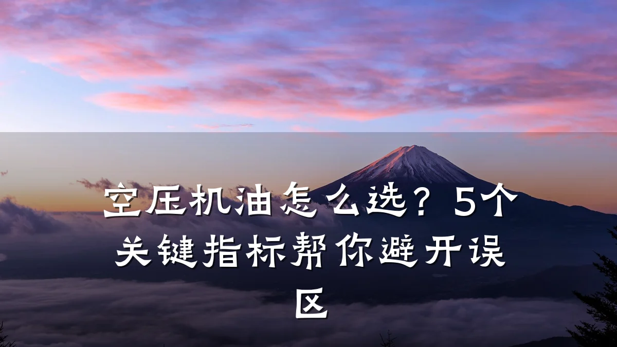 空压机油怎么选?5个关键指标帮你避开误区