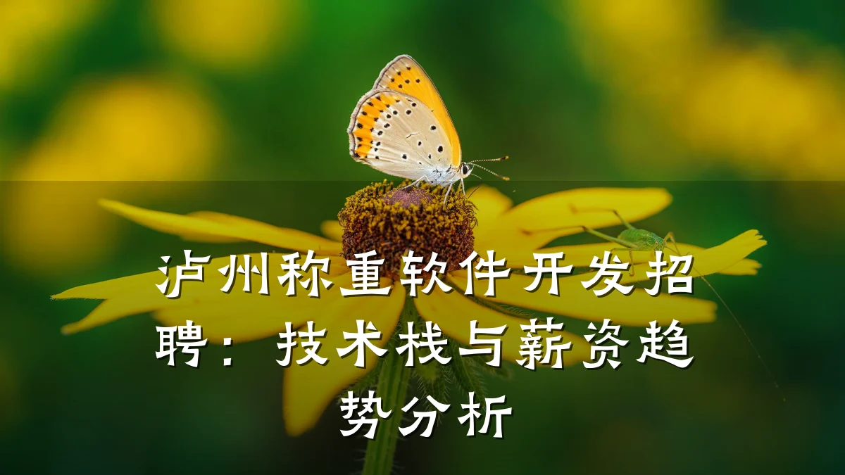 泸州称重软件开发招聘:技术栈与薪资趋势分析