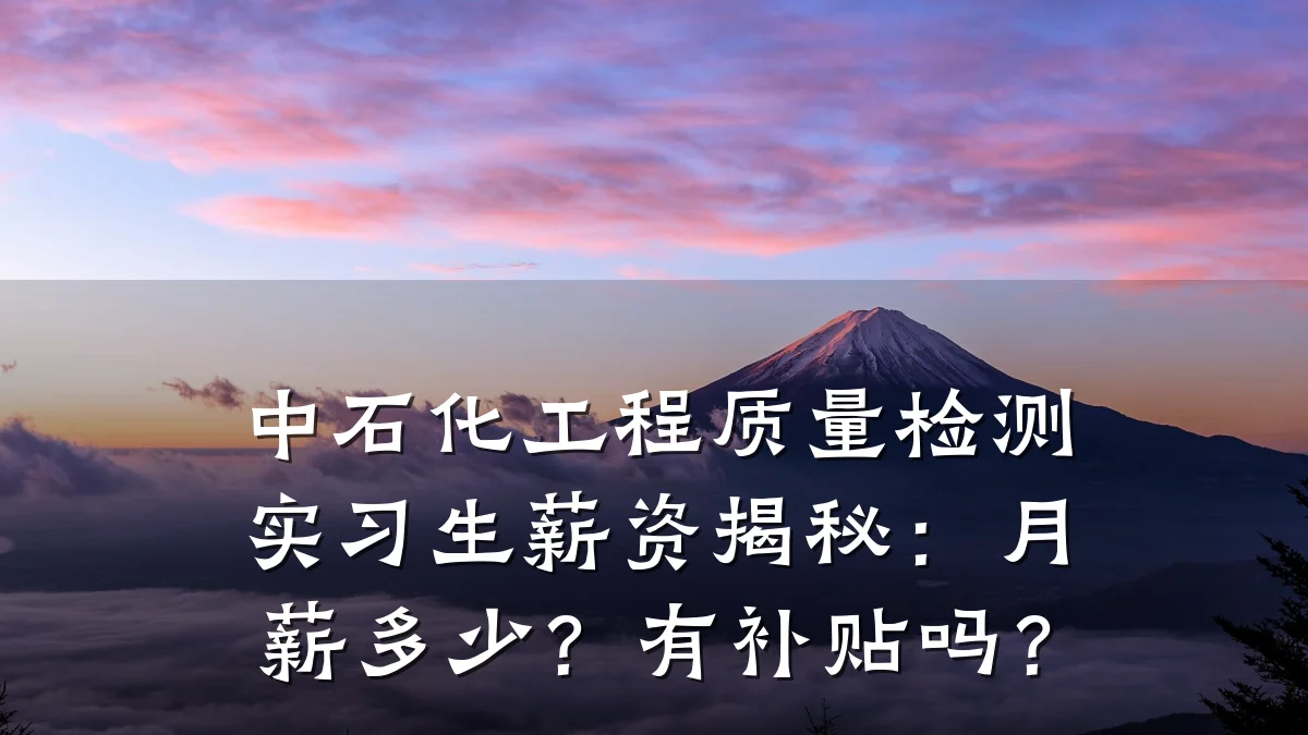 中石化工程质量检测实习生薪资揭秘:月薪多少?有补贴吗?